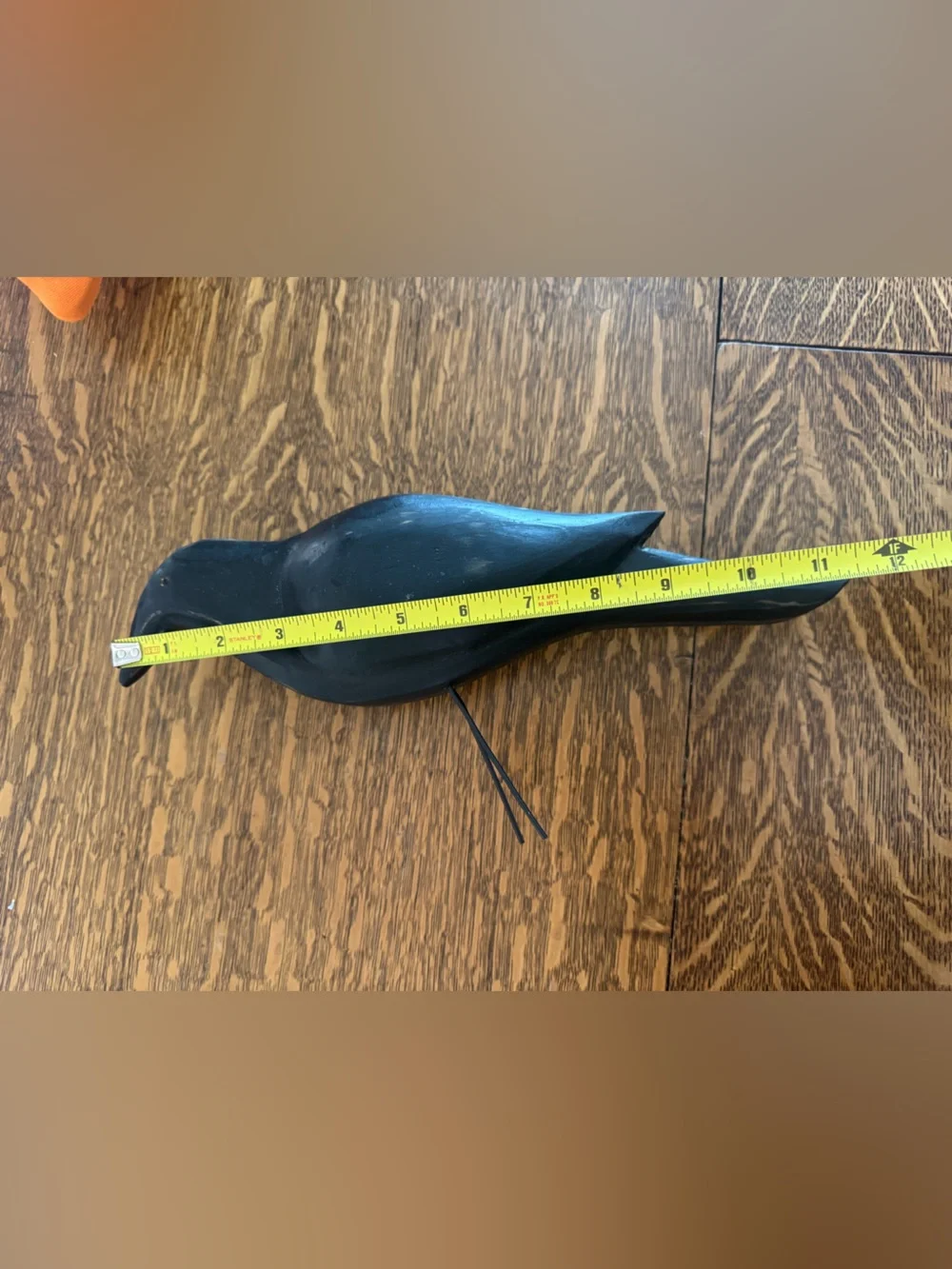 Handcarved Black Wooden Bird Decor